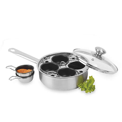 Demelere Nonstick 1.5 qt covered egg poacher in silver